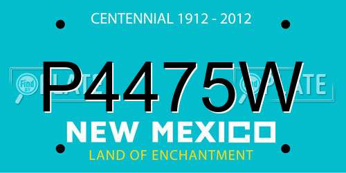 P4475W New Mexico License Plate