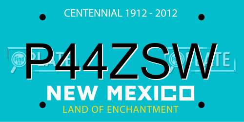 P44ZSW New Mexico License Plate