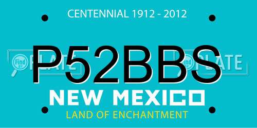 P52BBS New Mexico License Plate