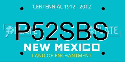P52SBS New Mexico License Plate