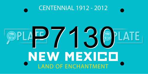 P7130 New Mexico License Plate