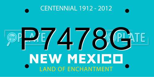 P7478G New Mexico License Plate