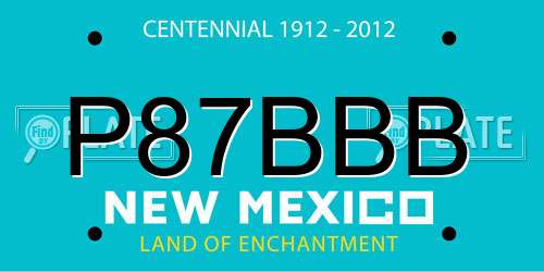 P87BBB New Mexico License Plate