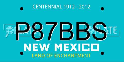 P87BBS New Mexico License Plate