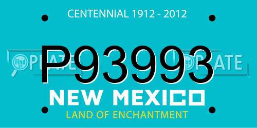 P93993 New Mexico License Plate