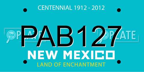PAB127 New Mexico License Plate