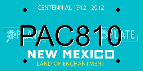PAC810 New Mexico License Plate