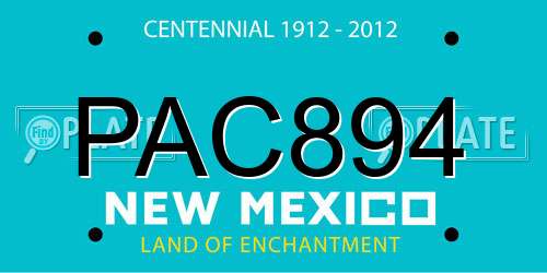 PAC894 New Mexico License Plate