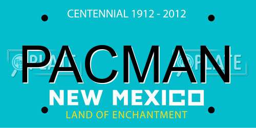 PACMAN New Mexico License Plate