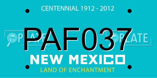PAF037 New Mexico License Plate