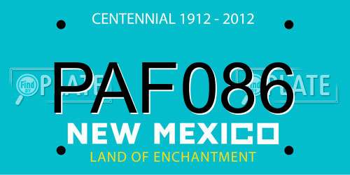 PAF086 New Mexico License Plate
