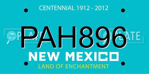 PAH896 New Mexico License Plate