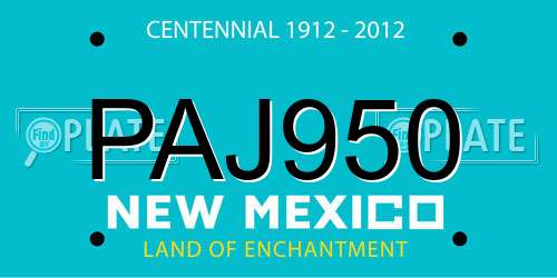 PAJ950 New Mexico License Plate