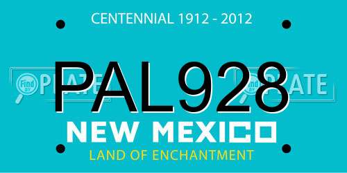 PAL928 New Mexico License Plate