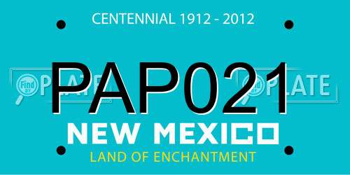 PAP021 New Mexico License Plate