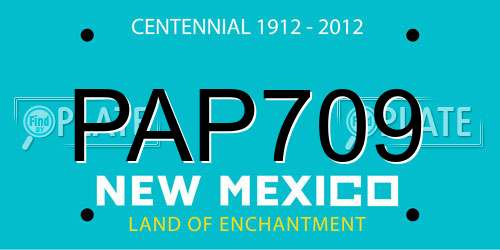 PAP709 New Mexico License Plate