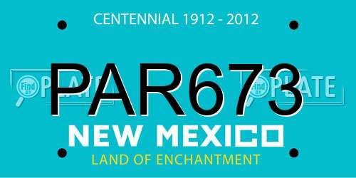 PAR673 New Mexico License Plate