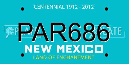 PAR686 New Mexico License Plate