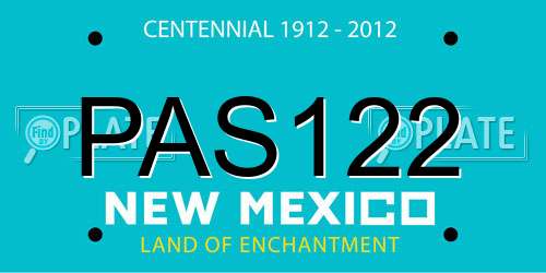PAS122 New Mexico License Plate