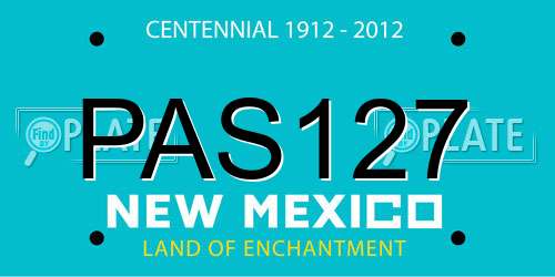 PAS127 New Mexico License Plate