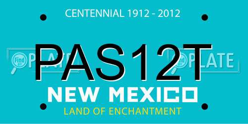 PAS12T New Mexico License Plate