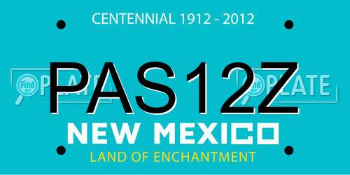 PAS12Z New Mexico License Plate