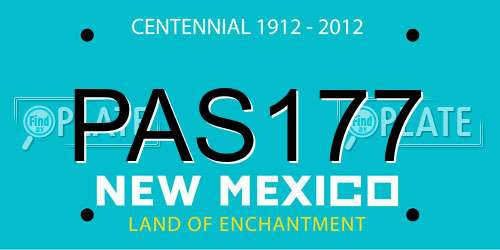 PAS177 New Mexico License Plate