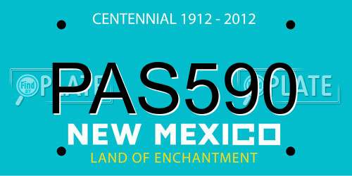PAS590 New Mexico License Plate