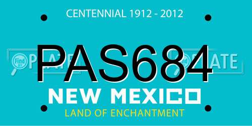 PAS684 New Mexico License Plate