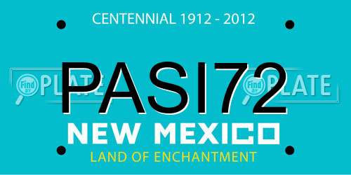 PASI72 New Mexico License Plate