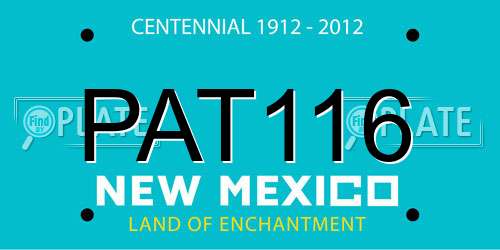 PAT116 New Mexico License Plate