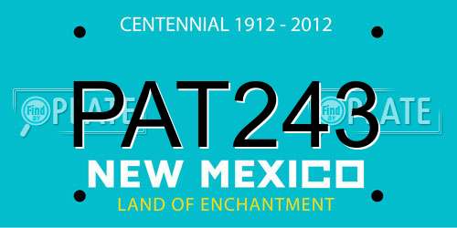 PAT243 New Mexico License Plate