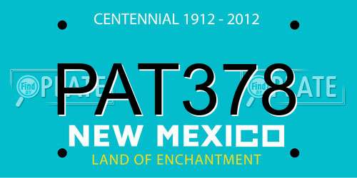 PAT378 New Mexico License Plate