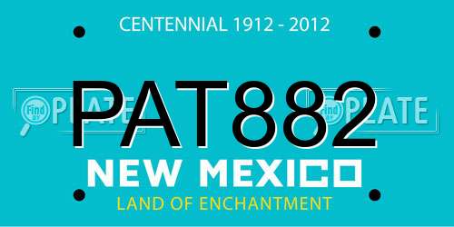 PAT882 New Mexico License Plate