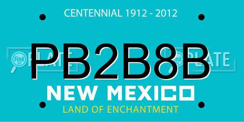PB2B8B New Mexico License Plate