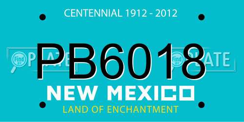 PB6018 New Mexico License Plate