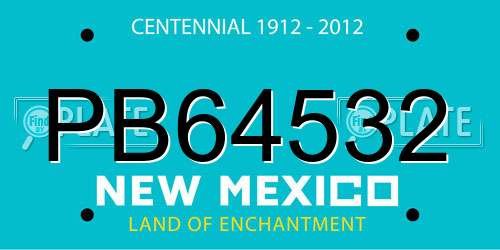 PB64532 New Mexico License Plate