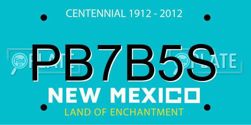 PB7B5S New Mexico License Plate