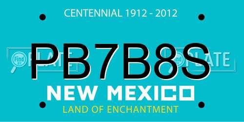 PB7B8S New Mexico License Plate