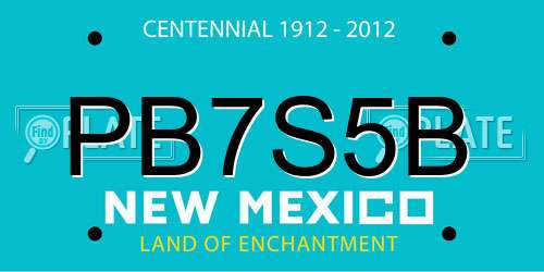 PB7S5B New Mexico License Plate