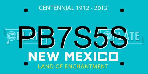 PB7S5S New Mexico License Plate