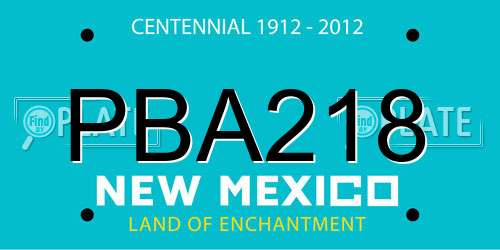 PBA218 New Mexico License Plate