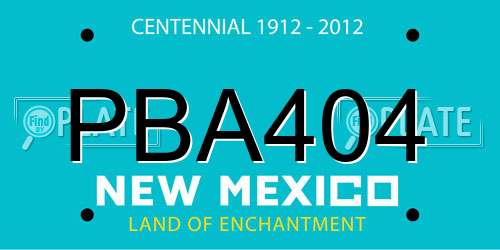 PBA404 New Mexico License Plate
