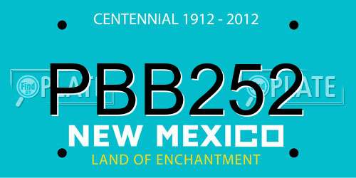PBB252 New Mexico License Plate