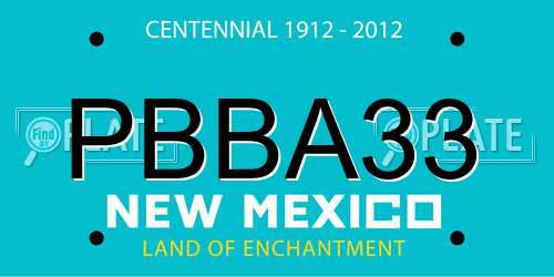 PBBA33 New Mexico License Plate