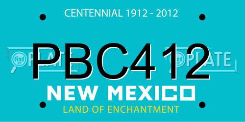 PBC412 New Mexico License Plate
