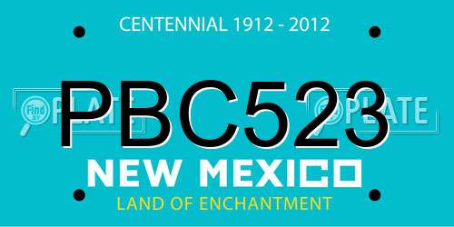 PBC523 New Mexico License Plate