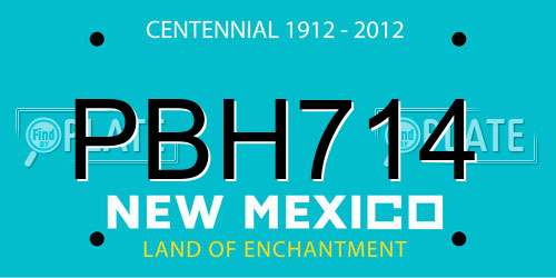 PBH714 New Mexico License Plate