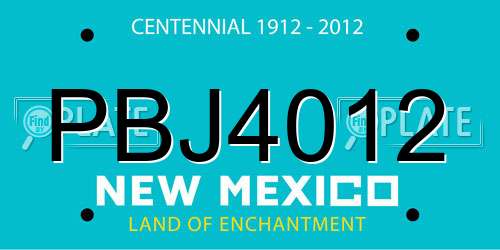 PBJ4012 New Mexico License Plate