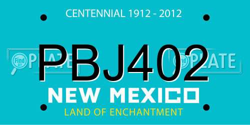 PBJ402 New Mexico License Plate